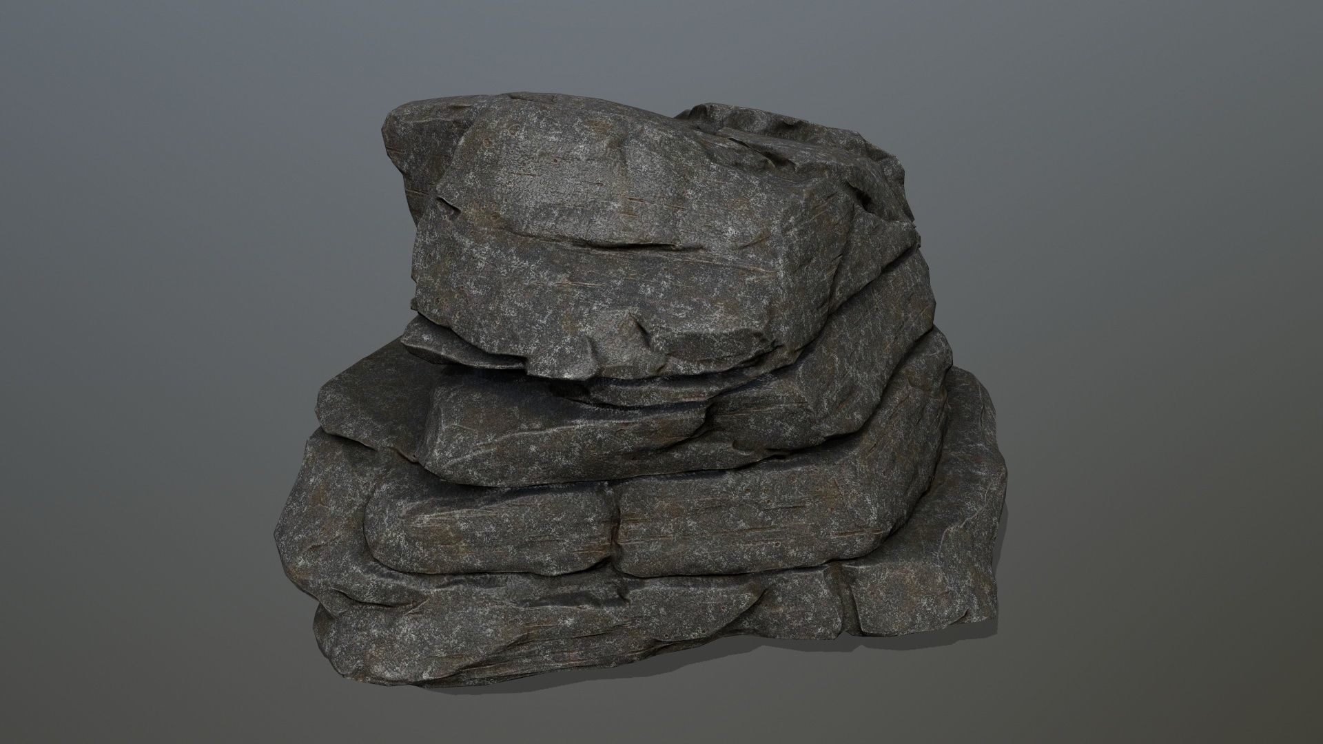 cliff rocks  Low-poly 3D model_1