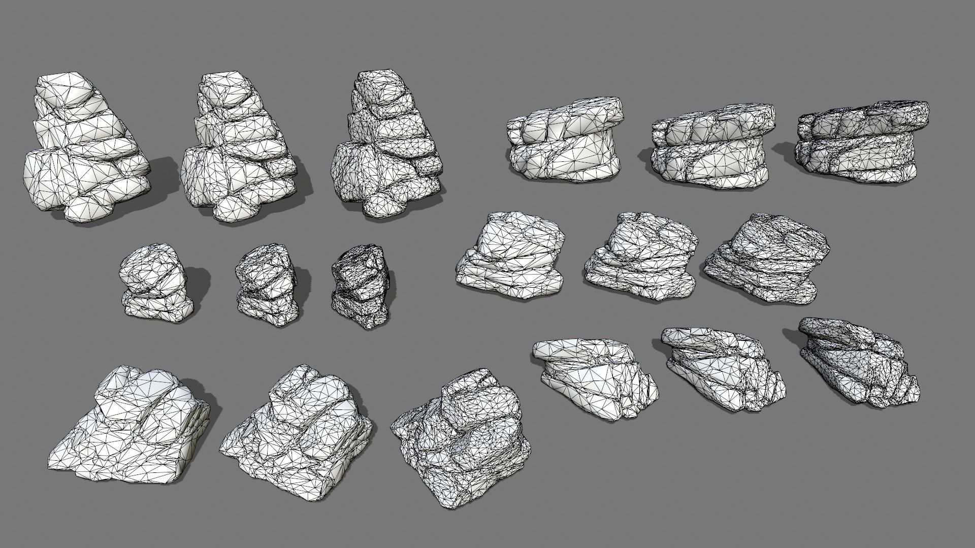 cliff rocks  Low-poly 3D model_23