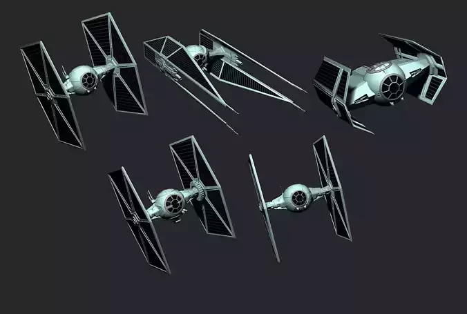 Tie Fighter collection 3d Model 3D model