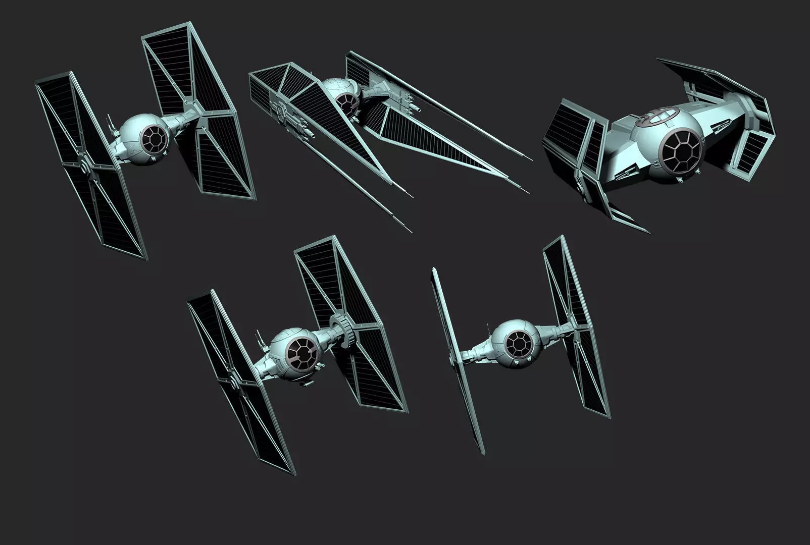Tie Fighter collection 3d Model 3D model_0