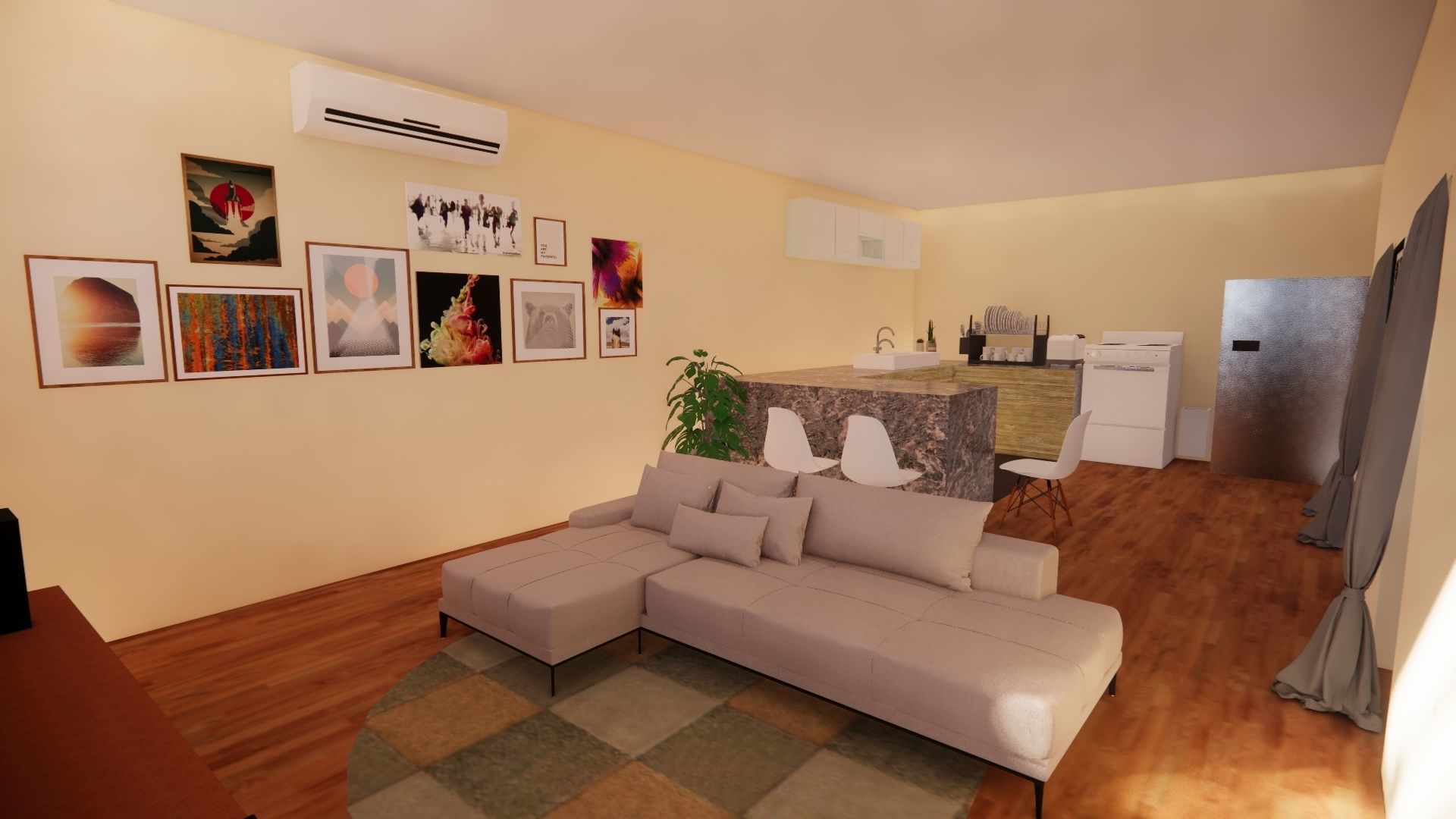 Modern Minimalist House 3D model_7