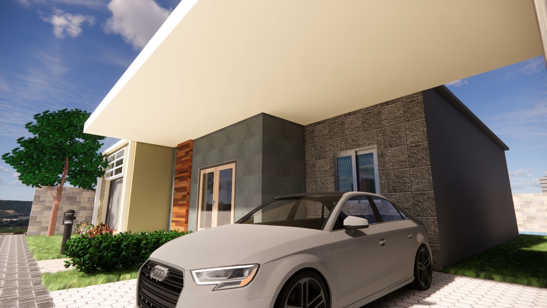 Modern Minimalist House 3D model_25