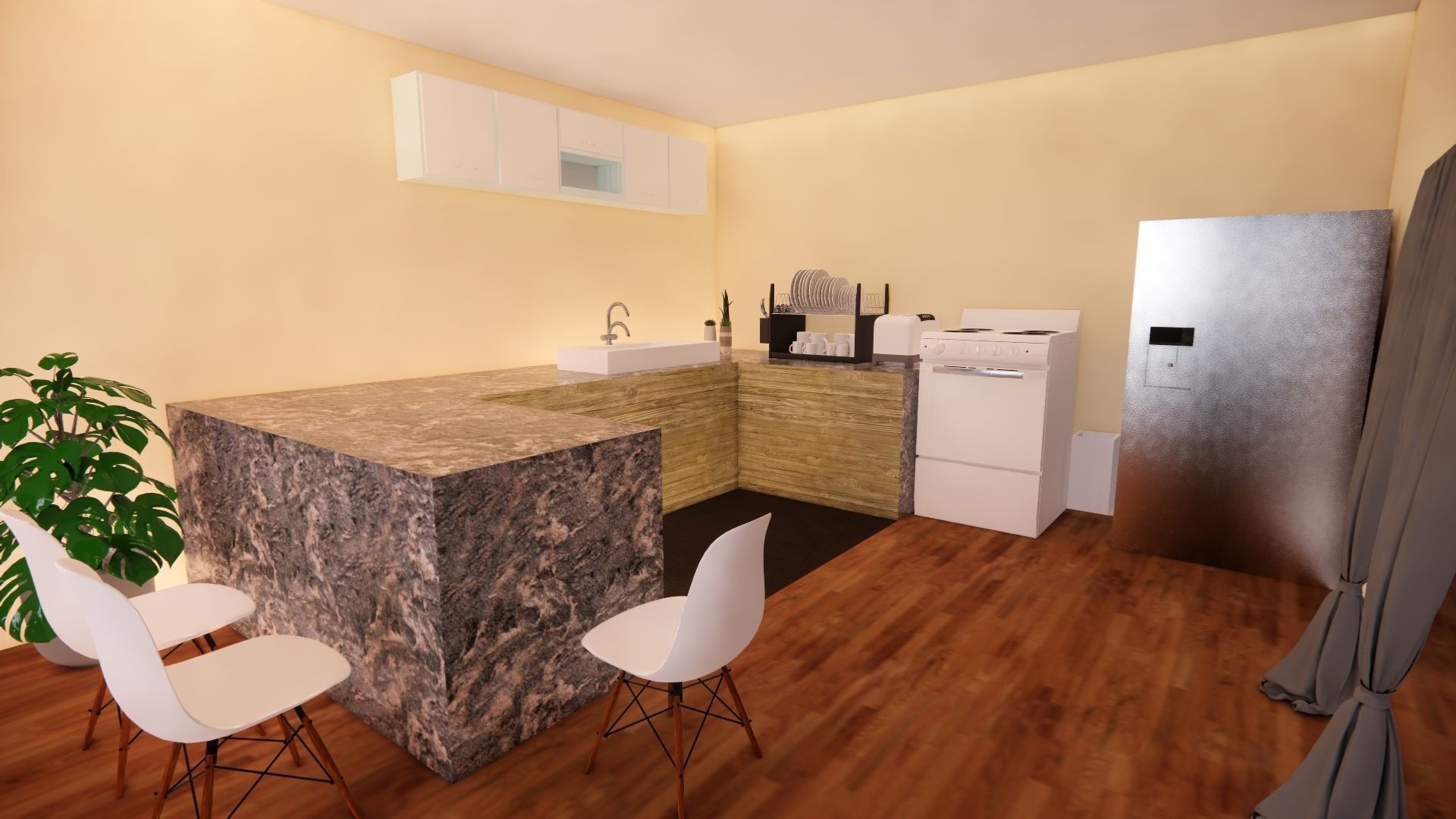 Modern Minimalist House 3D model_3