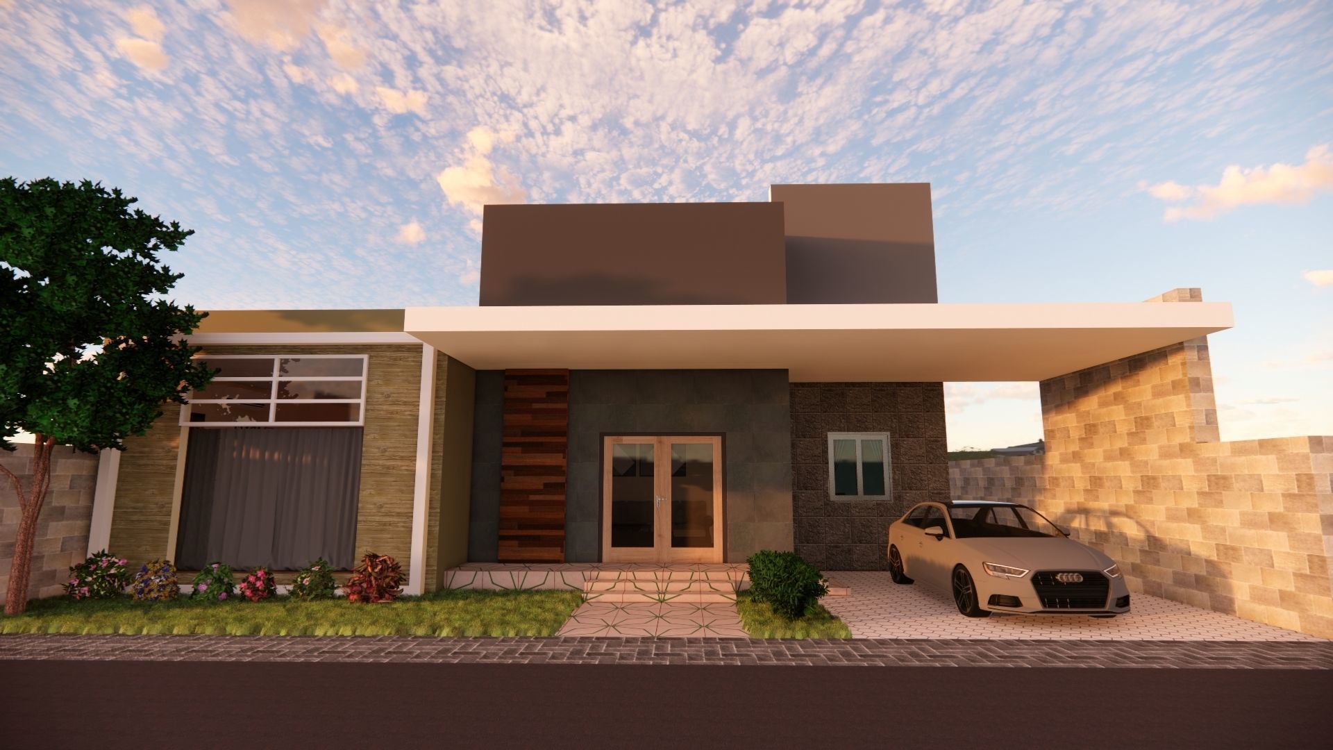 Modern Minimalist House 3D model_1