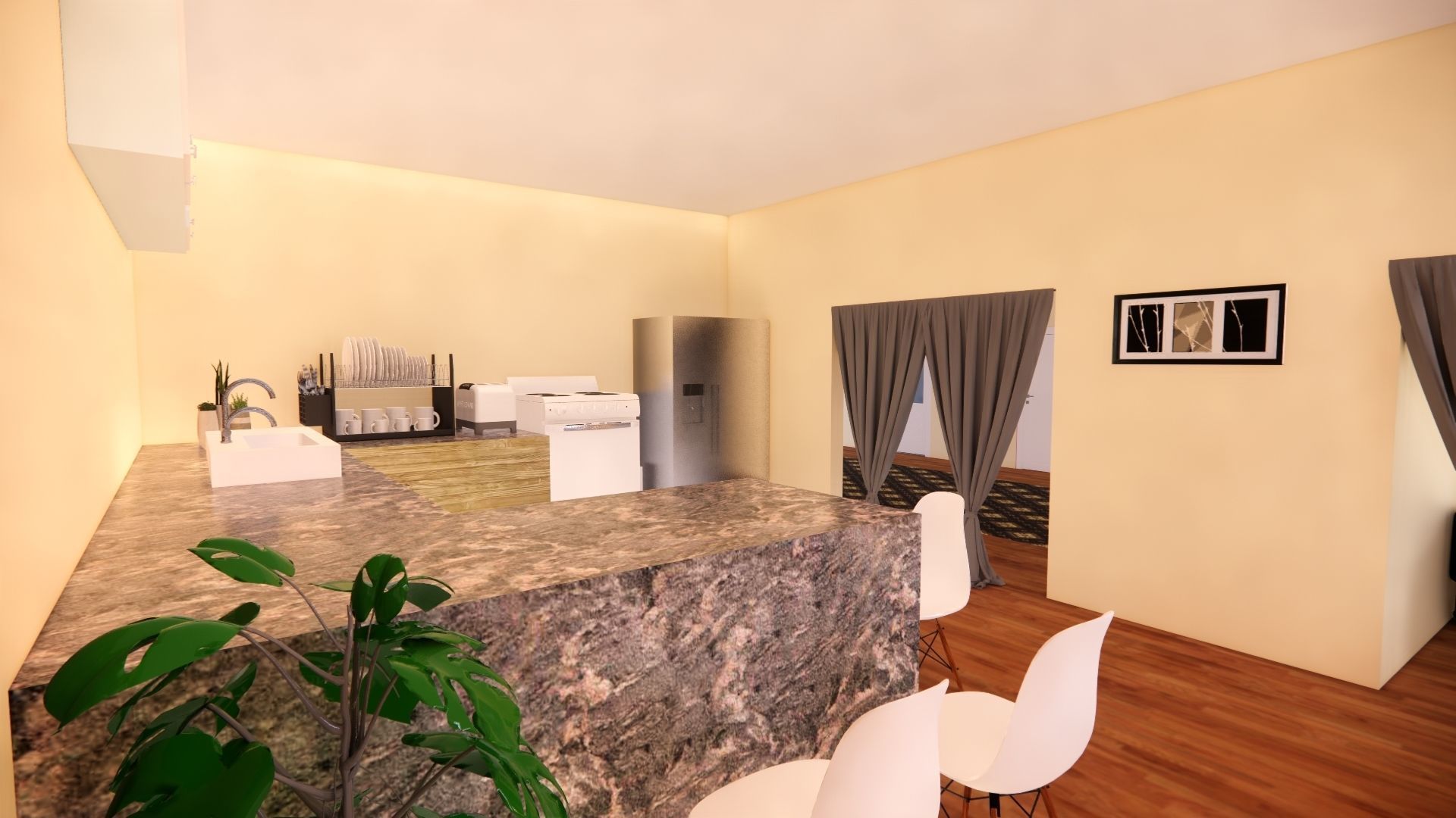 Modern Minimalist House 3D model_4