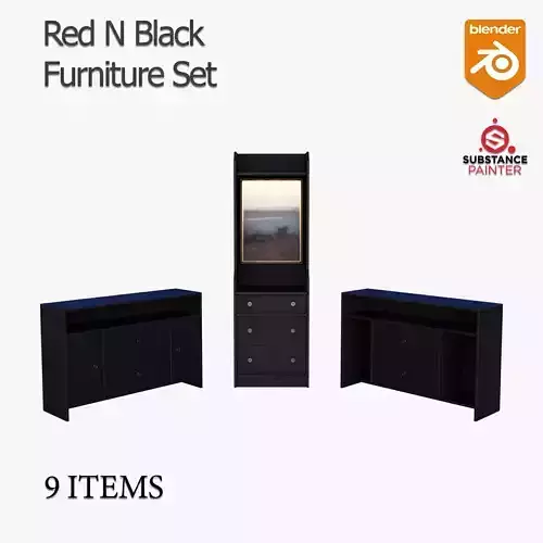 Red N Black Furniture Set Vol 02