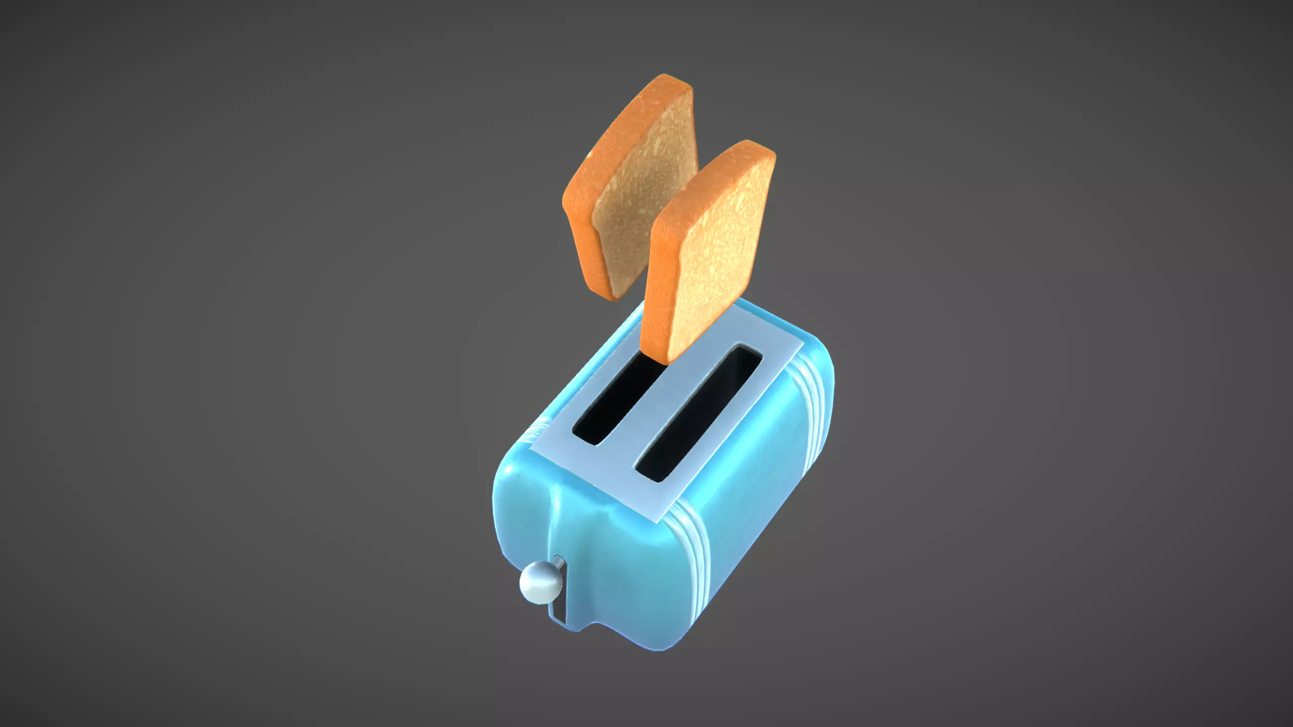 Toaster with bread Low-poly 3D model