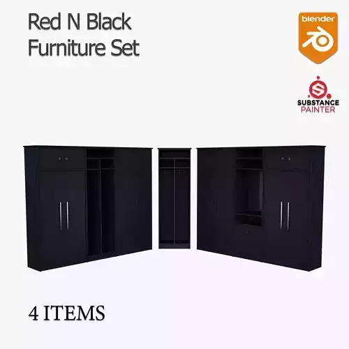 Red N Black Furniture Set Vol 03