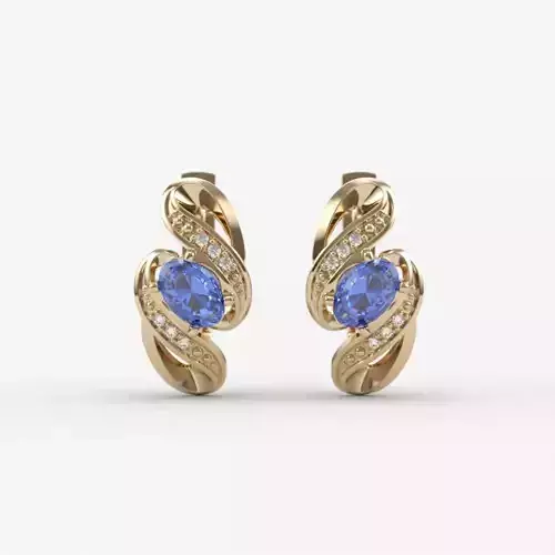 Women earrings with gems CAD 3dm stl