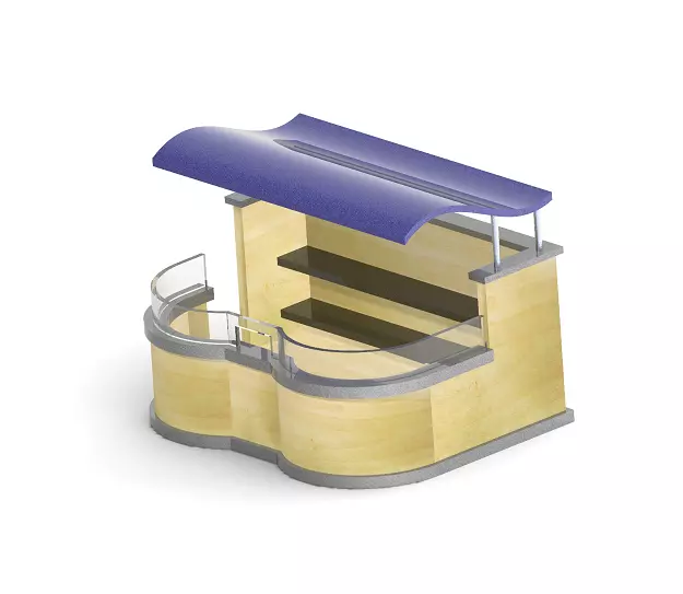 Stylish Cafe Stall 3D print model_0