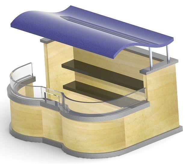 Stylish Cafe Stall 3D print model_1