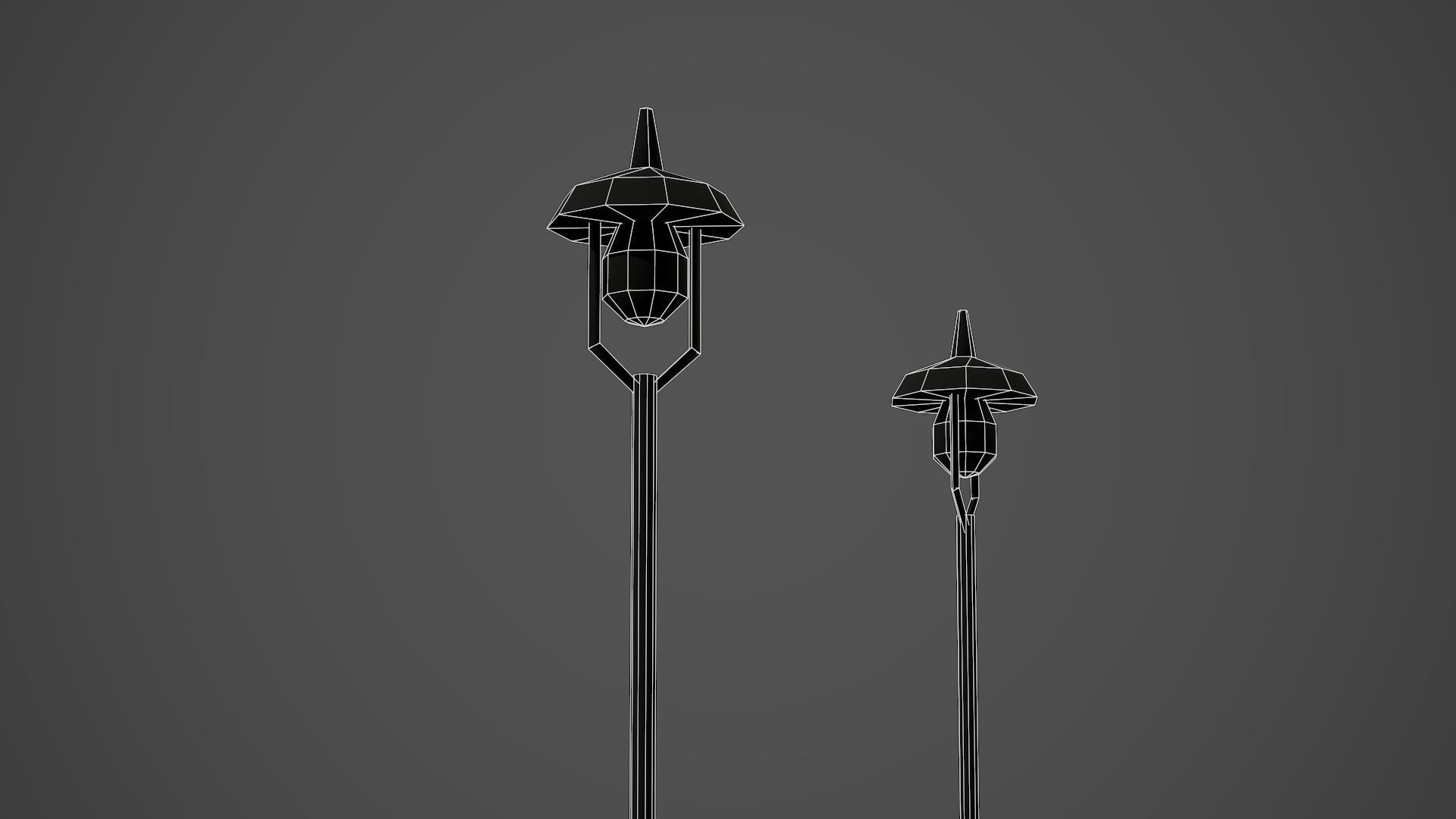 Street Lantern 01 Low Poly Mobile Ready Low-poly 3D model_5