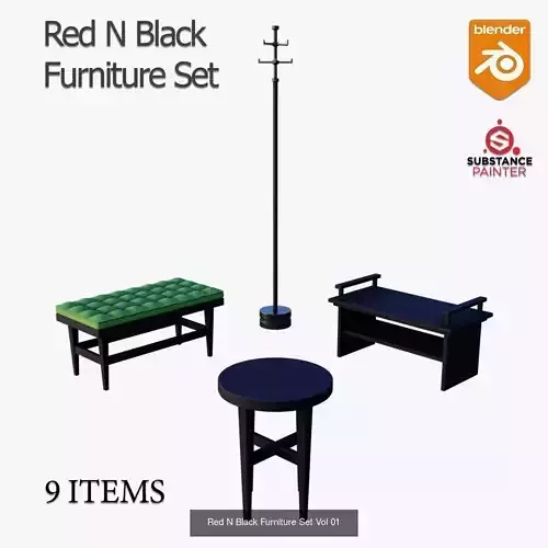 Red N Black Furniture Set