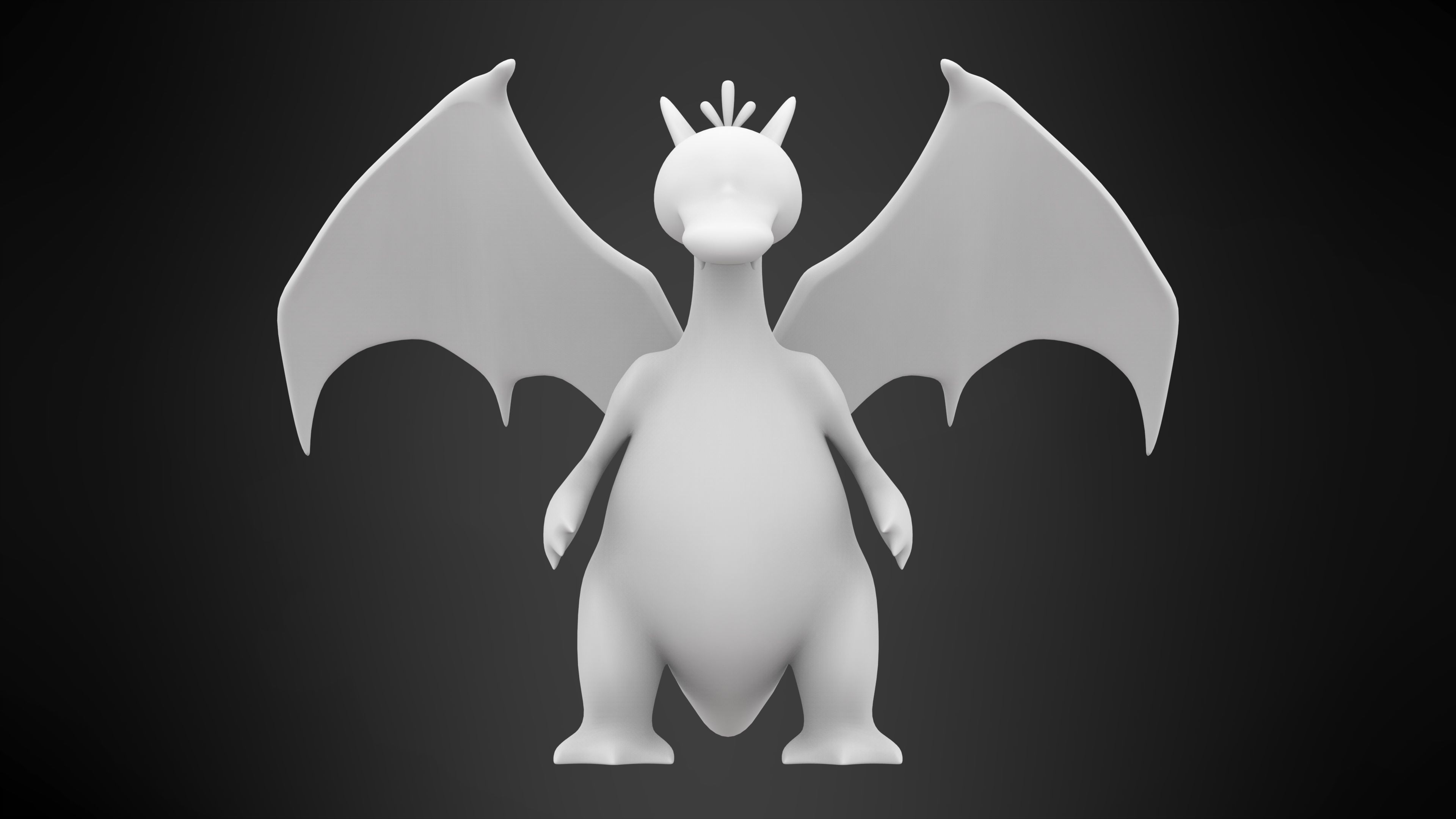 Psyrizard dragon Low-poly 3D model_6