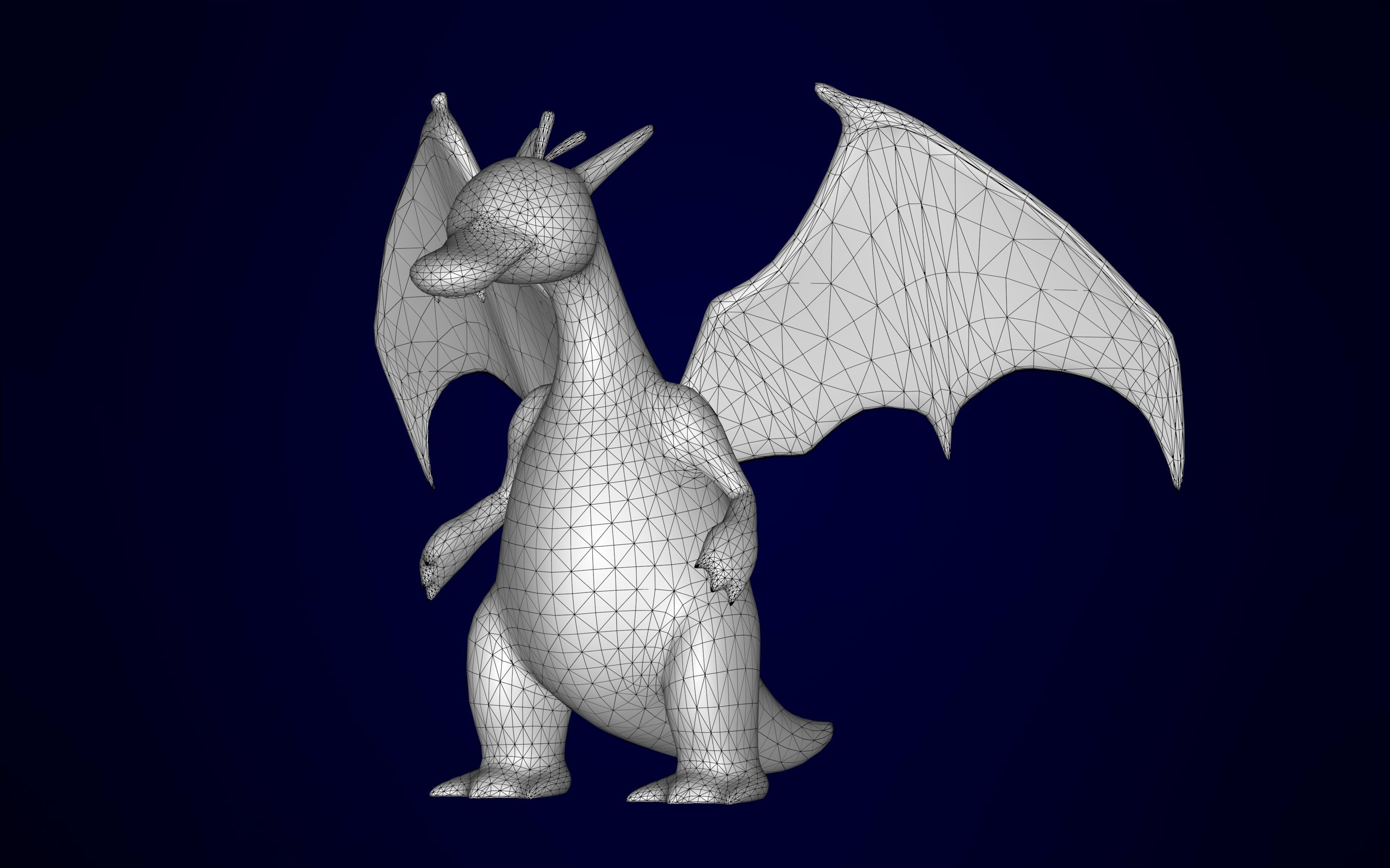 Psyrizard dragon Low-poly 3D model_10