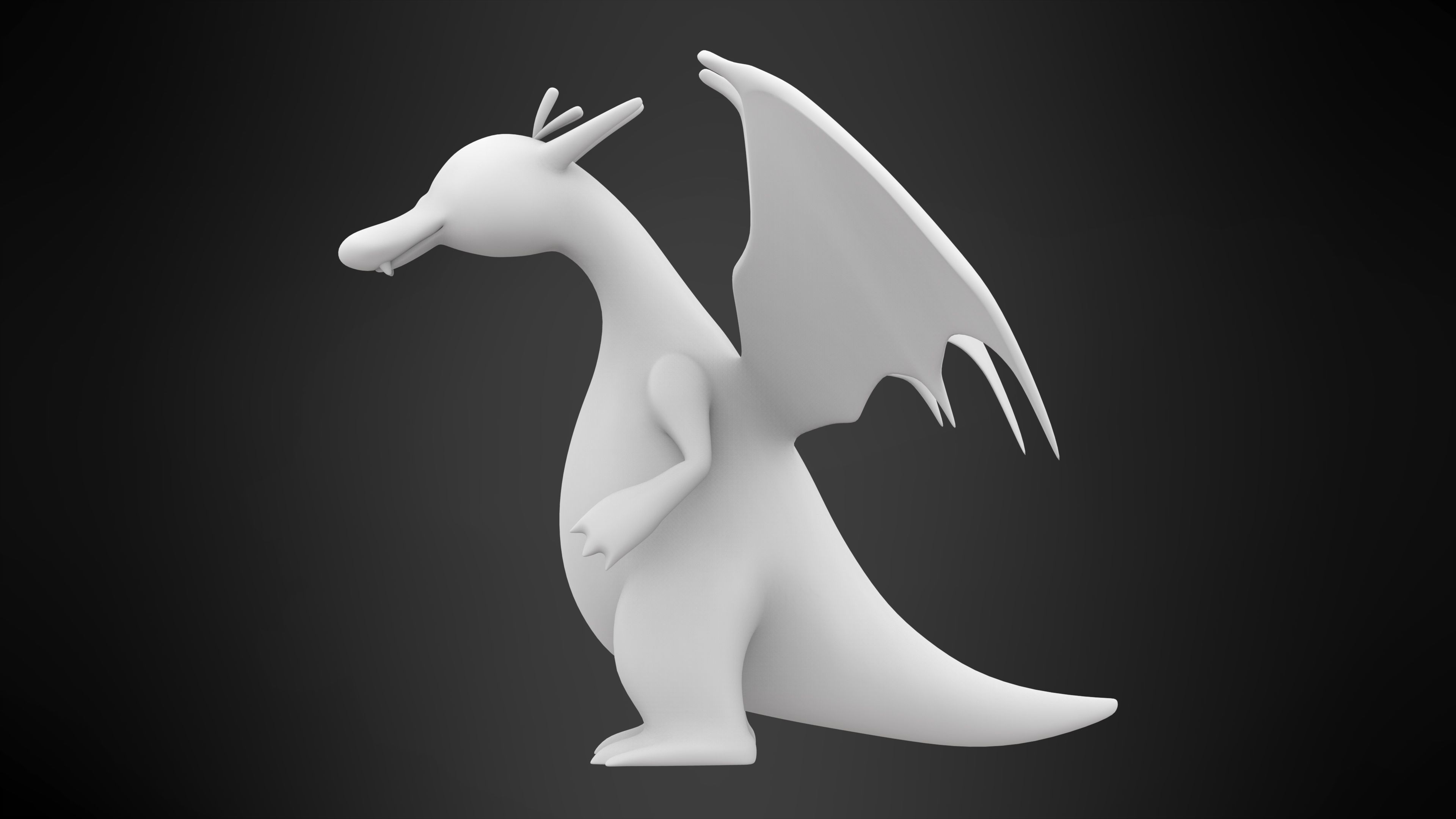 Psyrizard dragon Low-poly 3D model_7
