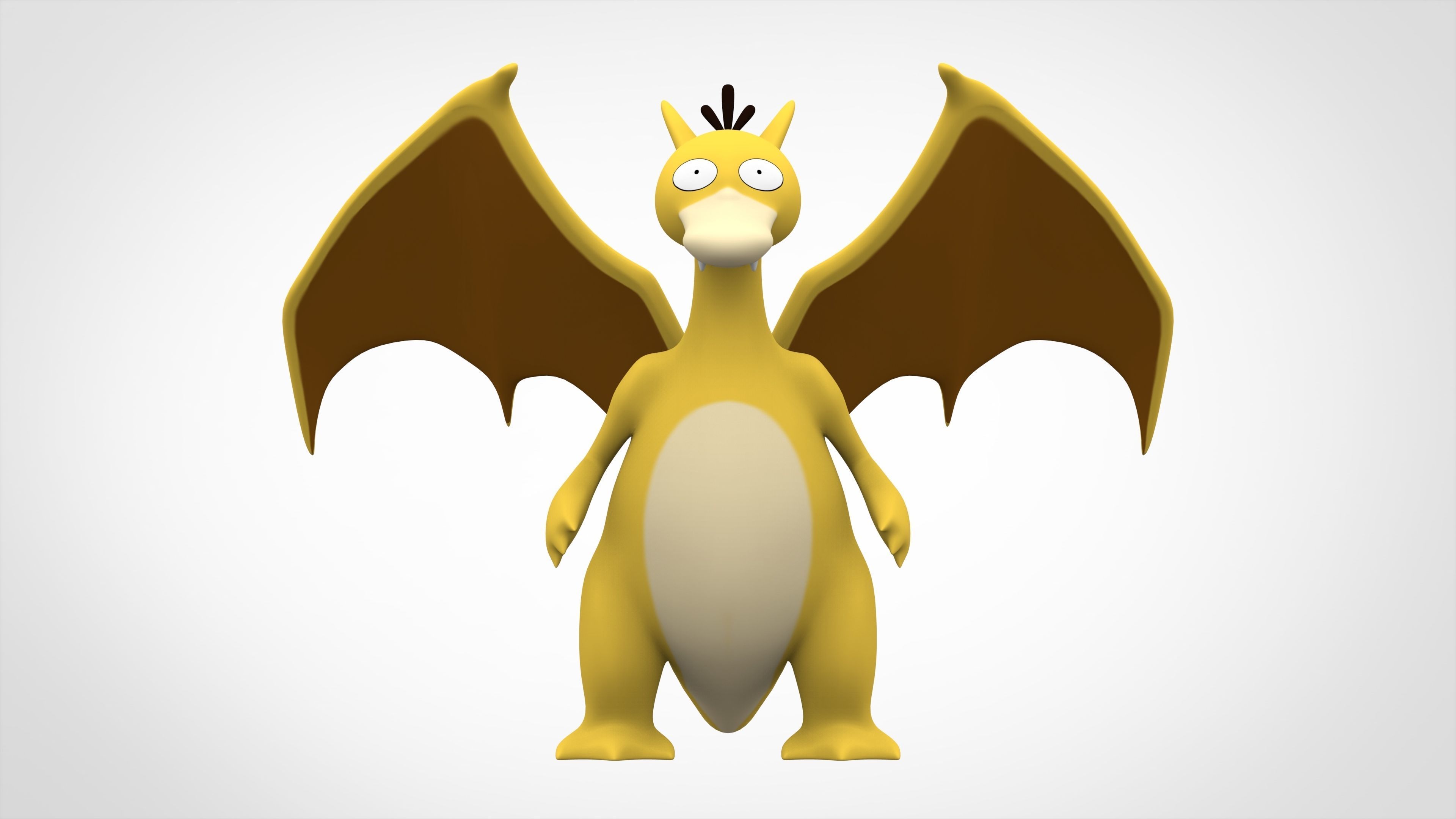 Psyrizard dragon Low-poly 3D model_1