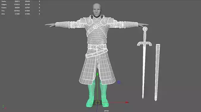 Barbaric Assassin - Male Costume Low-poly 3D model