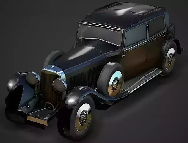 Old Car 01 Low Poly Mobile Ready Low-poly 3D model