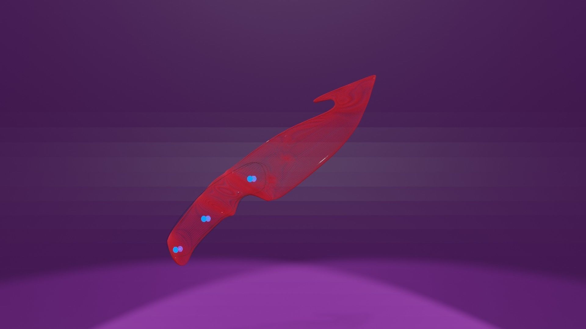 Knife with a hook blade Low-poly 3D model_3