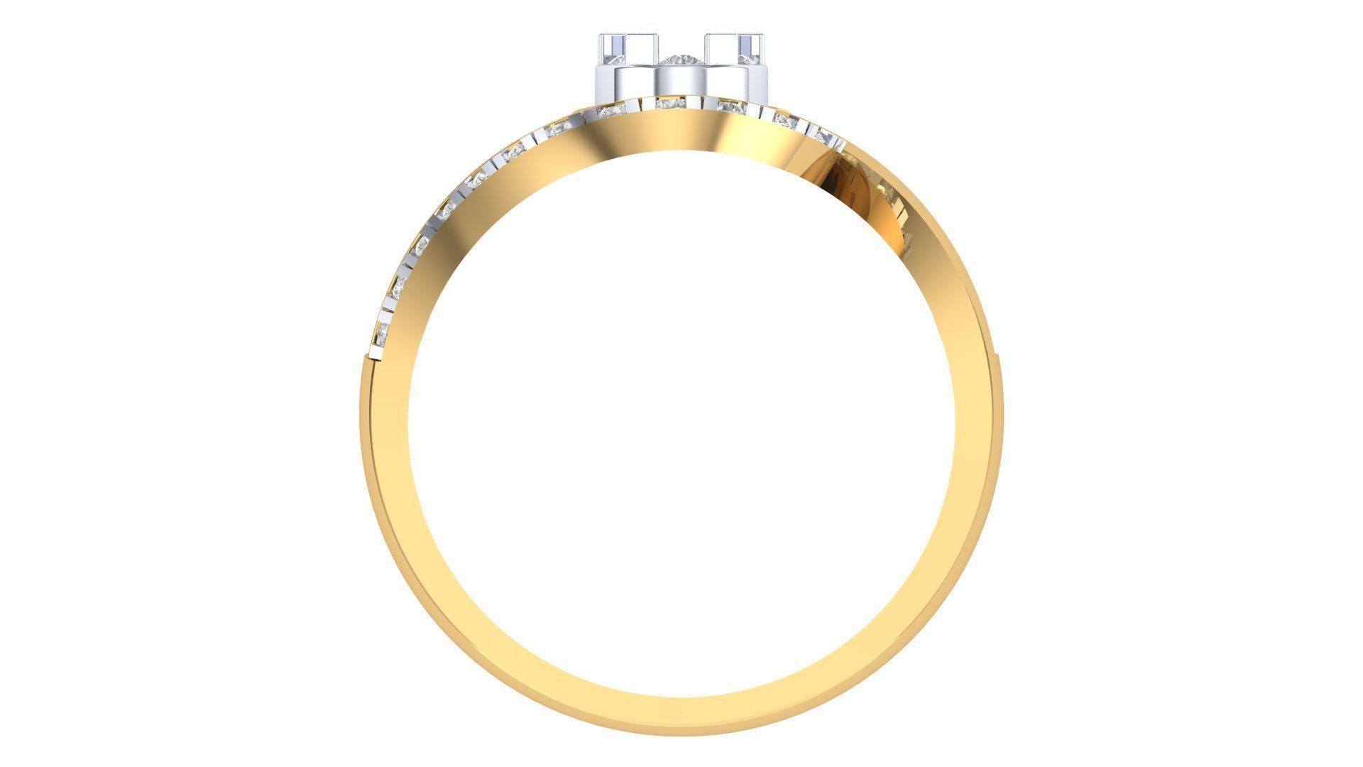 Uniq Diamond Ring With Details 3D print model_3