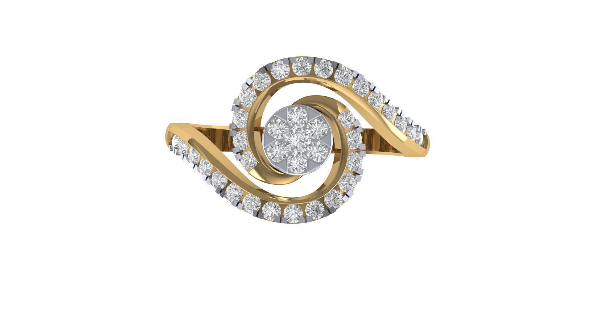 Uniq Diamond Ring With Details 3D print model_1