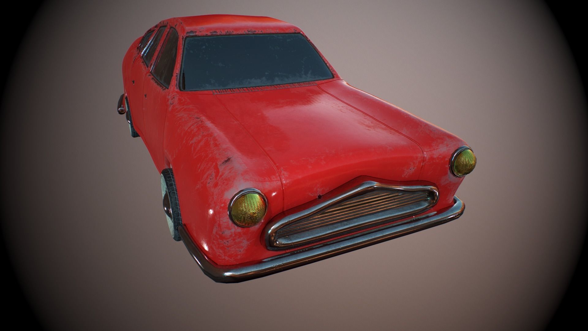 Cartoon Car Low-poly 3D model_7
