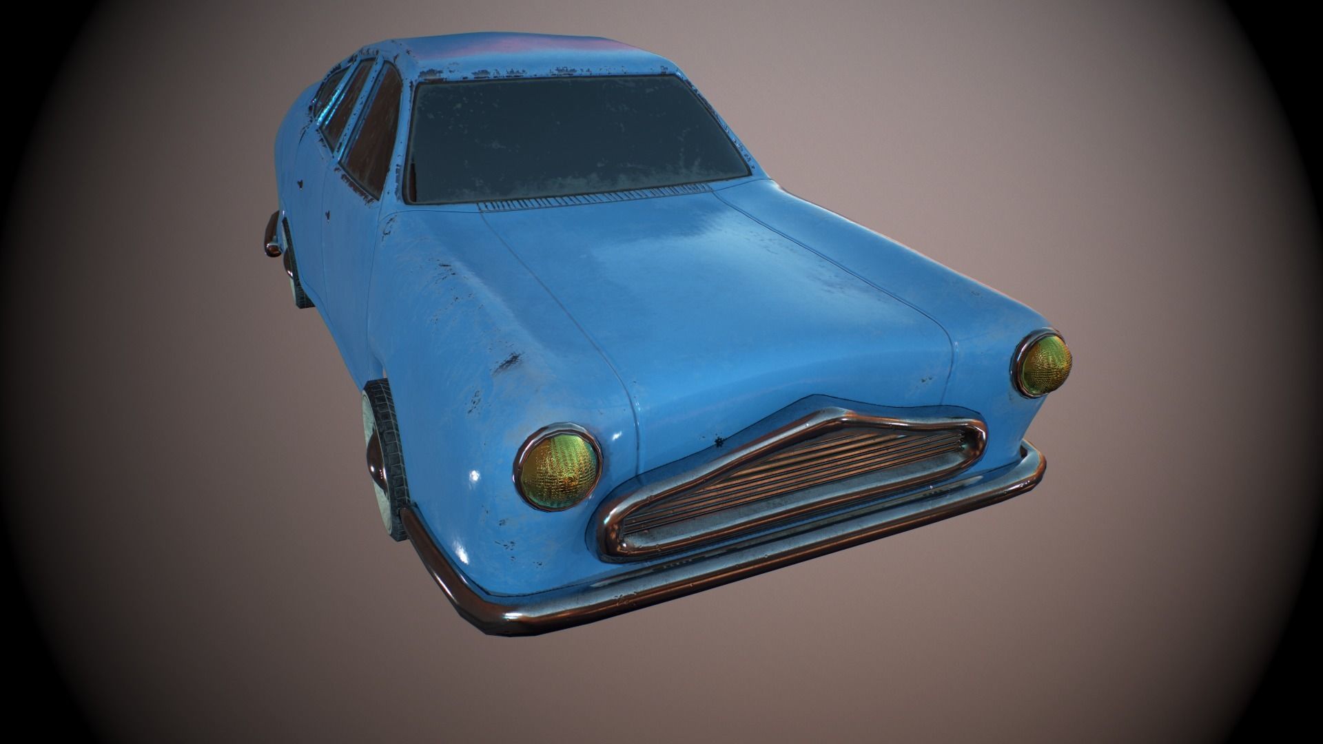 Cartoon Car Low-poly 3D model_6
