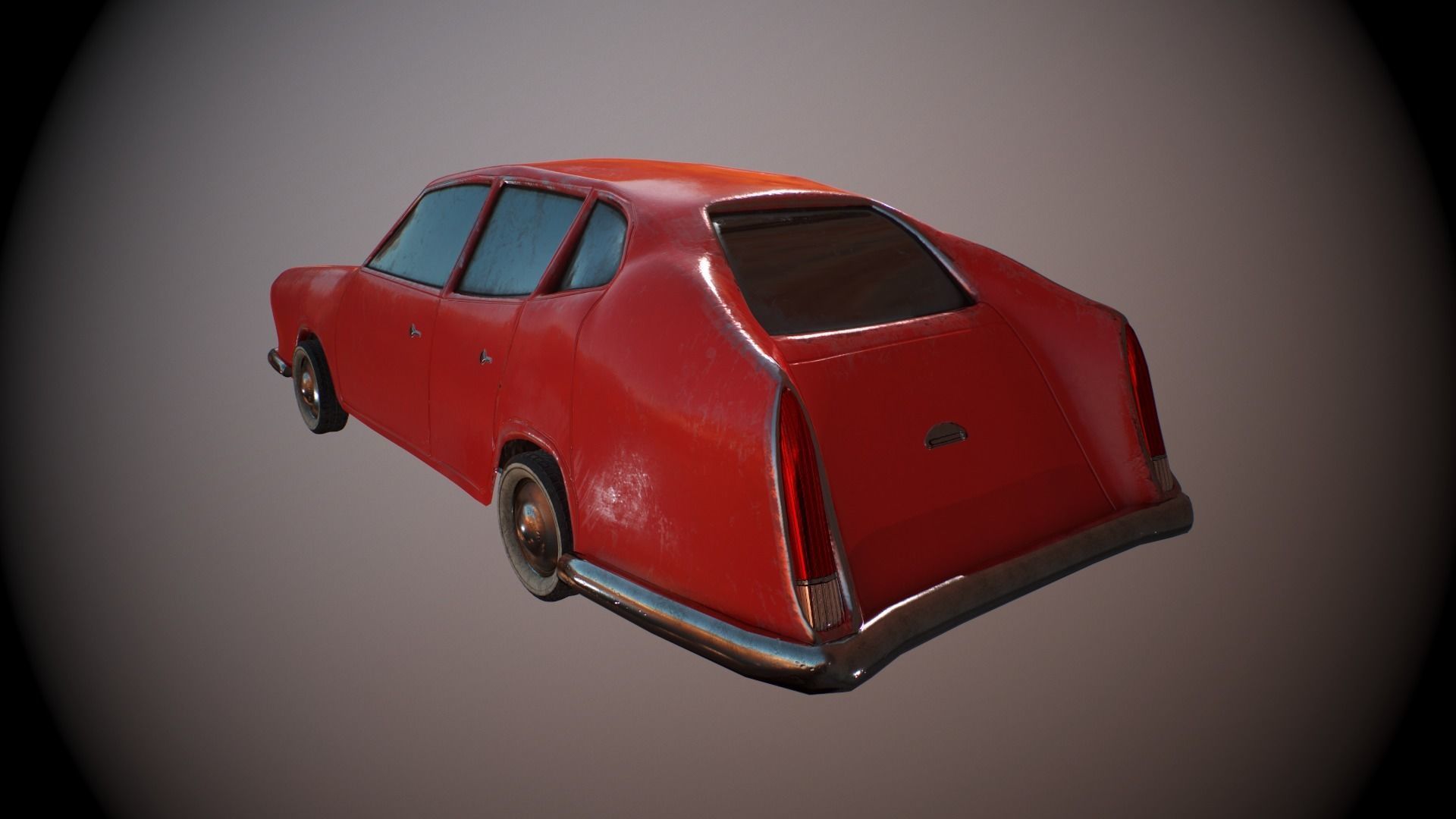 Cartoon Car Low-poly 3D model_8
