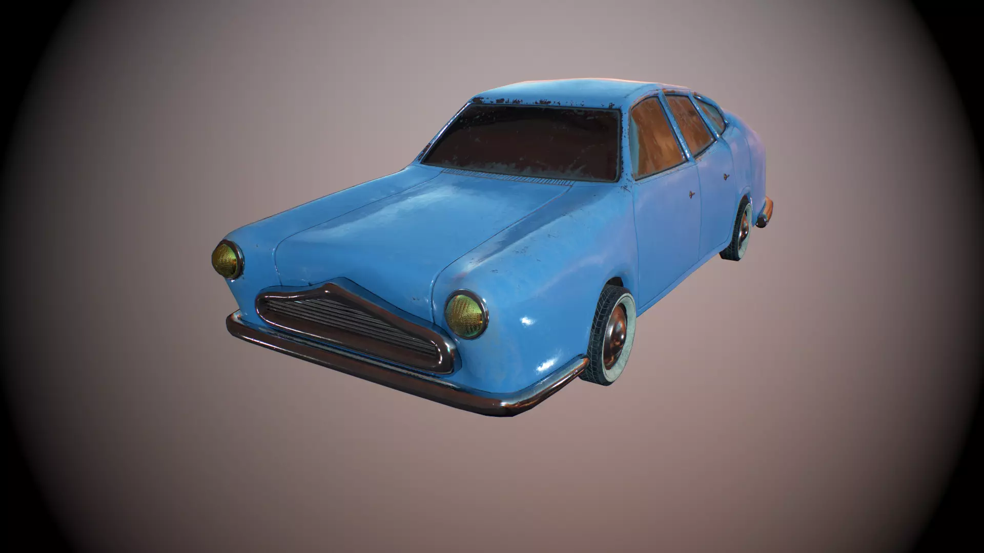 Cartoon Car Low-poly 3D model_0