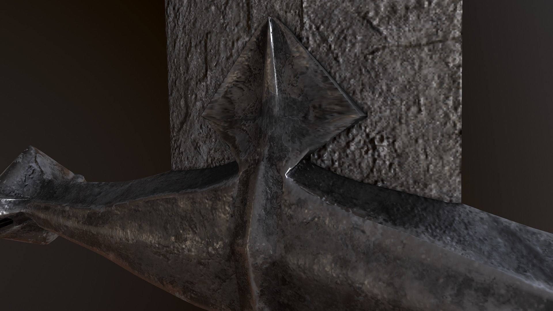 Ancient Stone Sword  Free low-poly 3D model_6