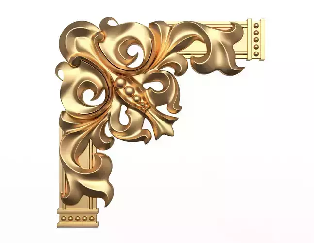 Corner Carved Plaster Molding Decoration 04 Low-poly 3D model