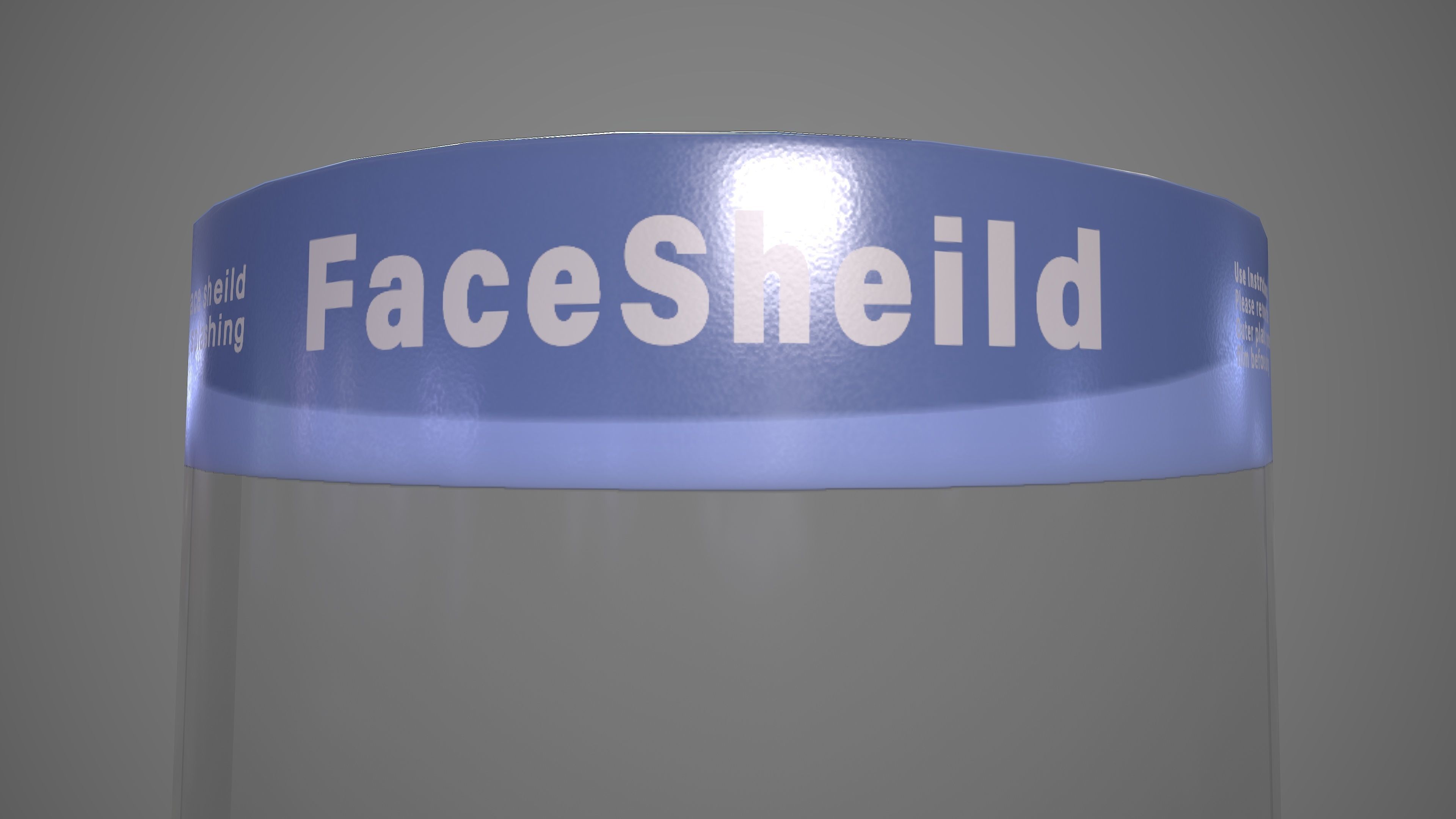 Transparent Protective Face Shield Low-poly 3D model_8