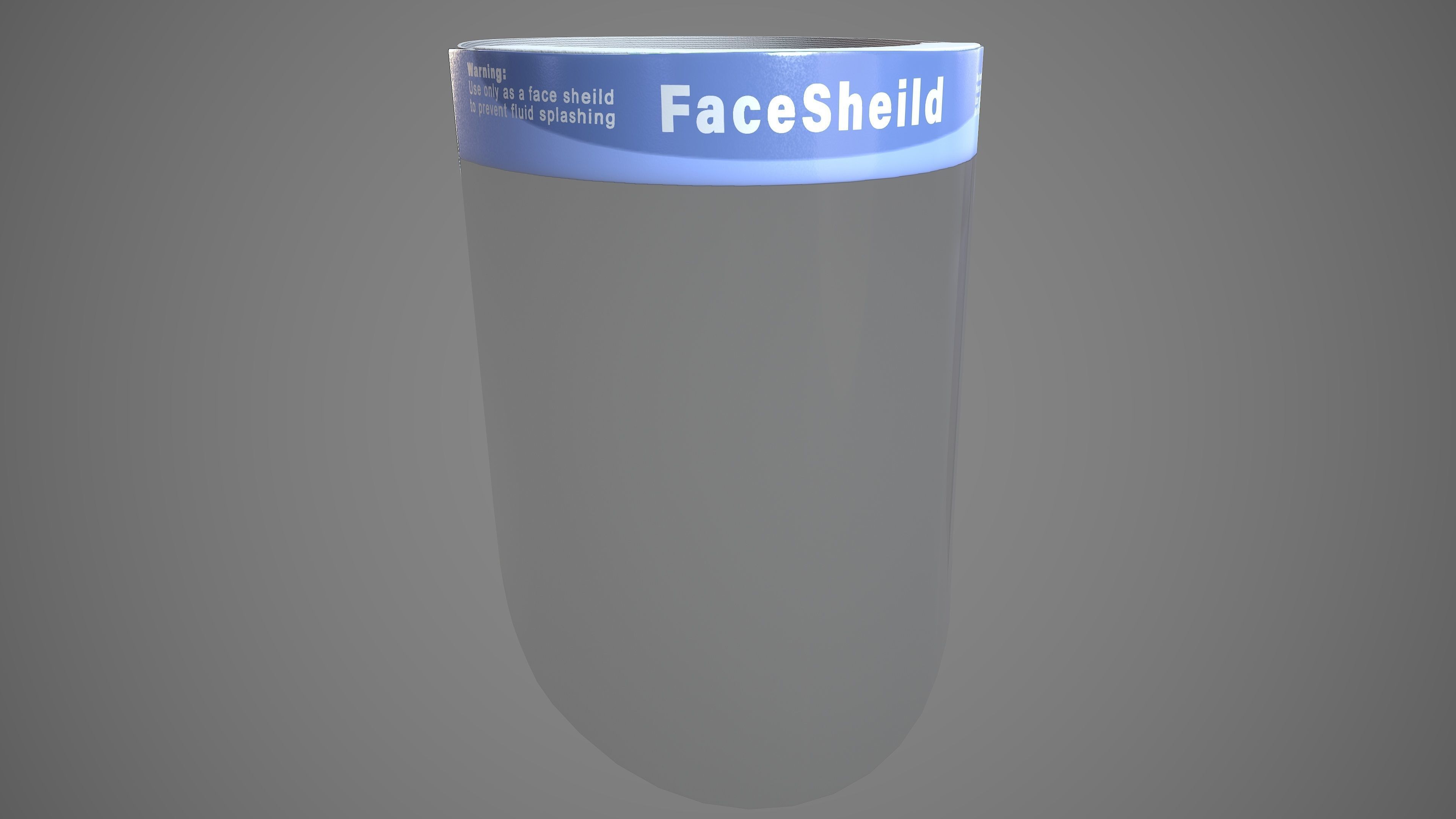 Transparent Protective Face Shield Low-poly 3D model_7