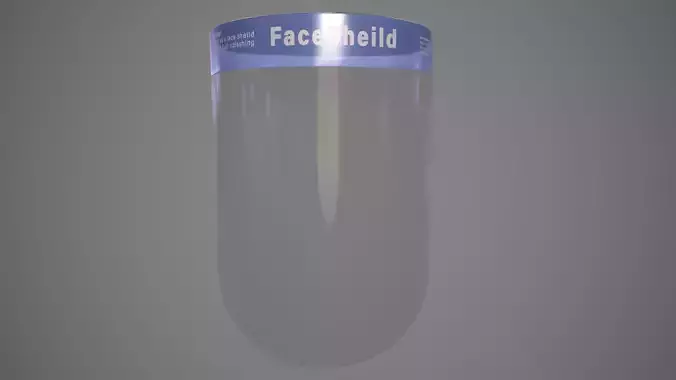 Transparent Protective Face Shield Low-poly 3D model Transparent Protective Face Shield Low-poly 3D model