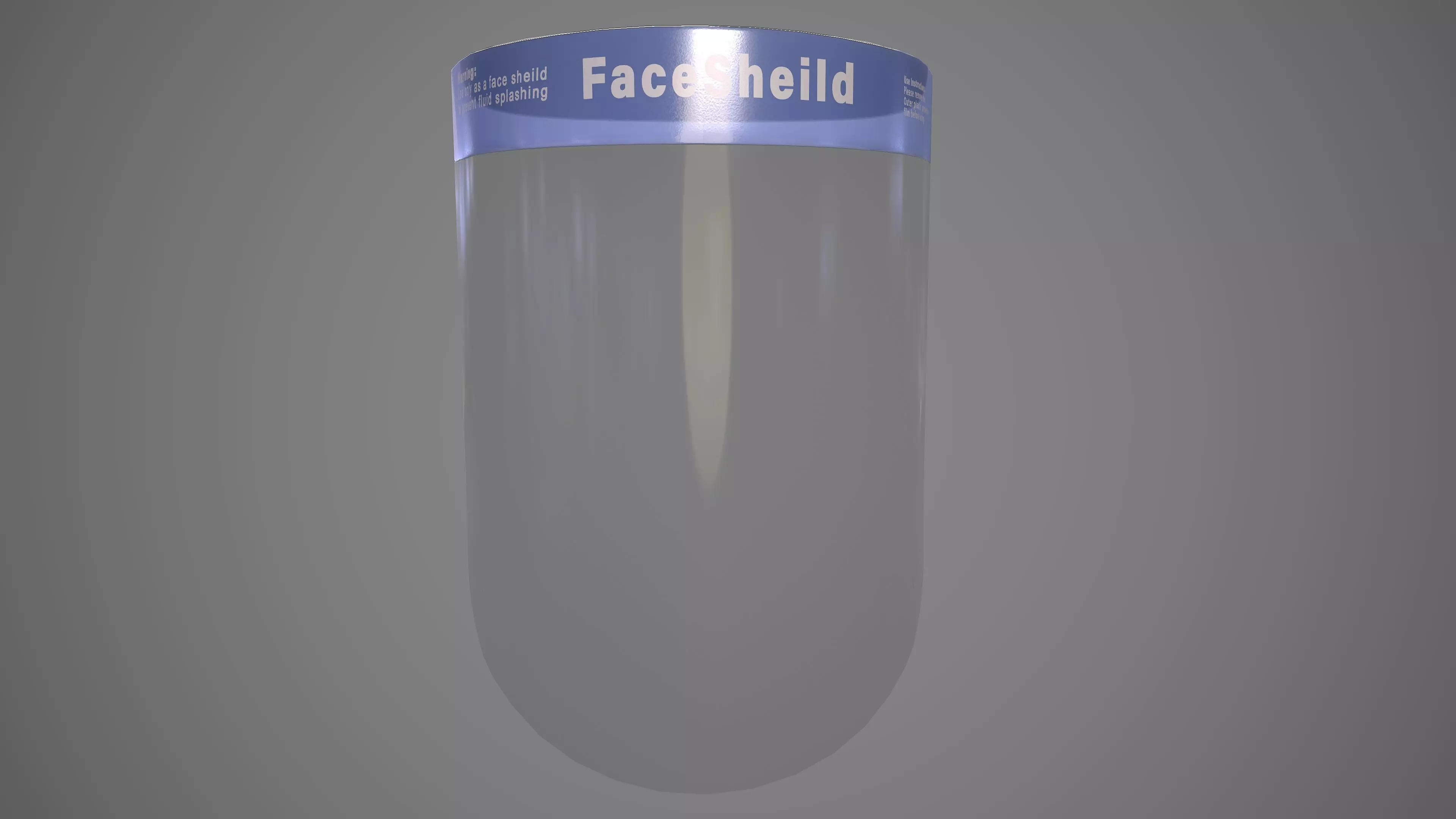 Transparent Protective Face Shield Low-poly 3D model_0