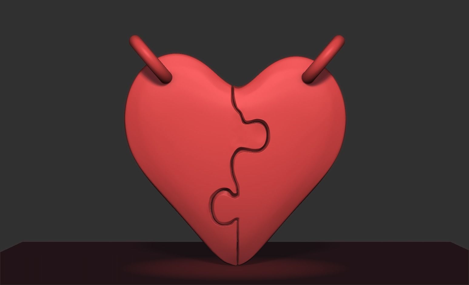 PUZZLE HEART NECKLACE 3D print model_1