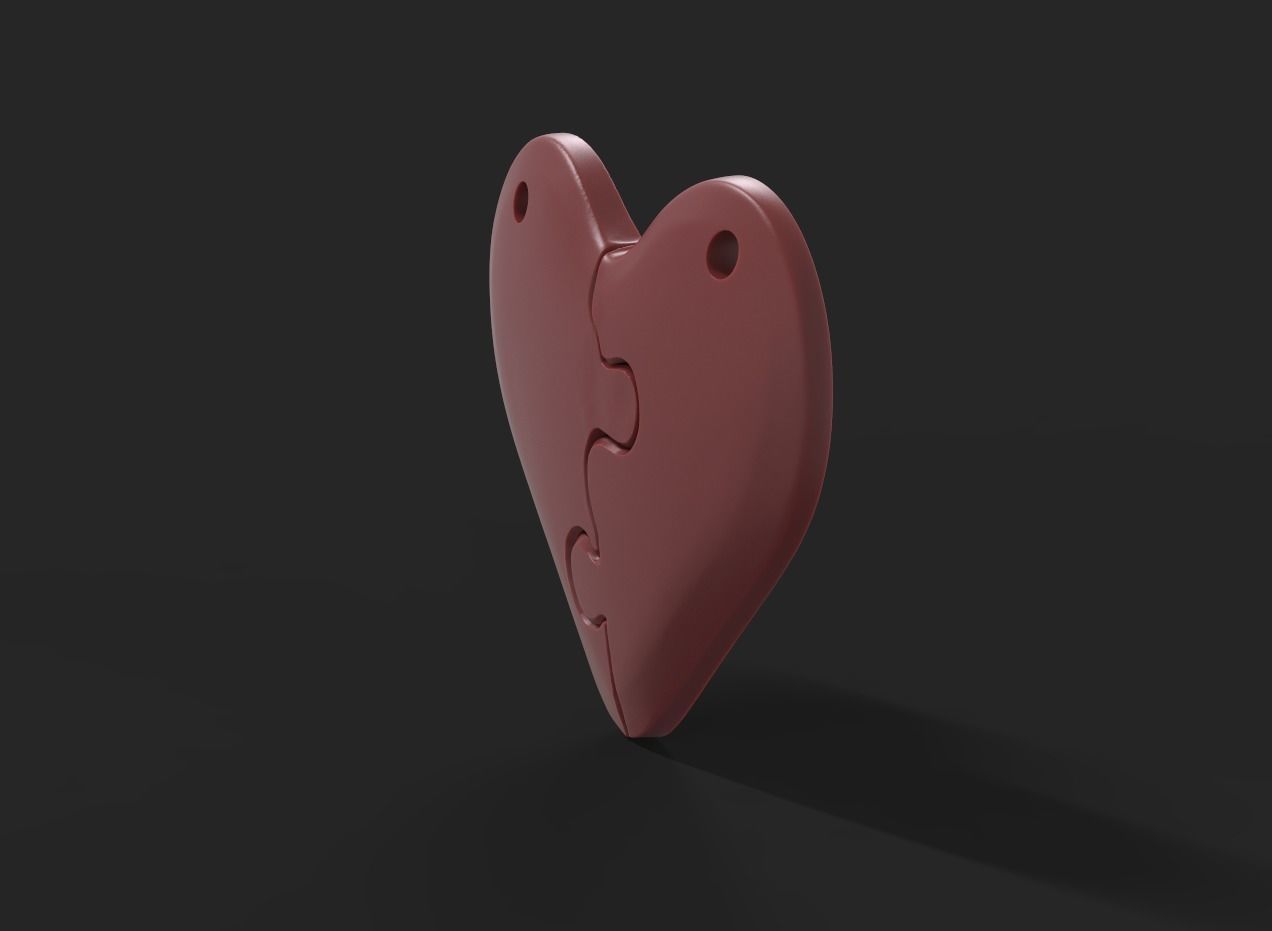 PUZZLE HEART NECKLACE 3D print model_5