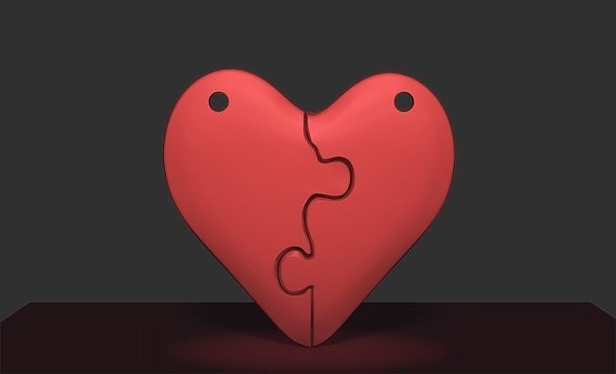 PUZZLE HEART NECKLACE 3D print model