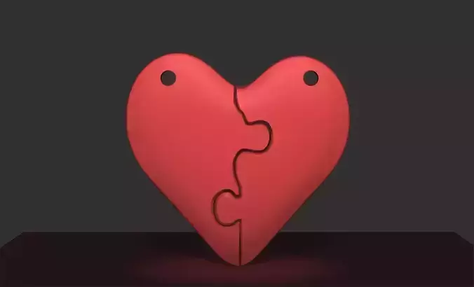 PUZZLE HEART NECKLACE 3D print model