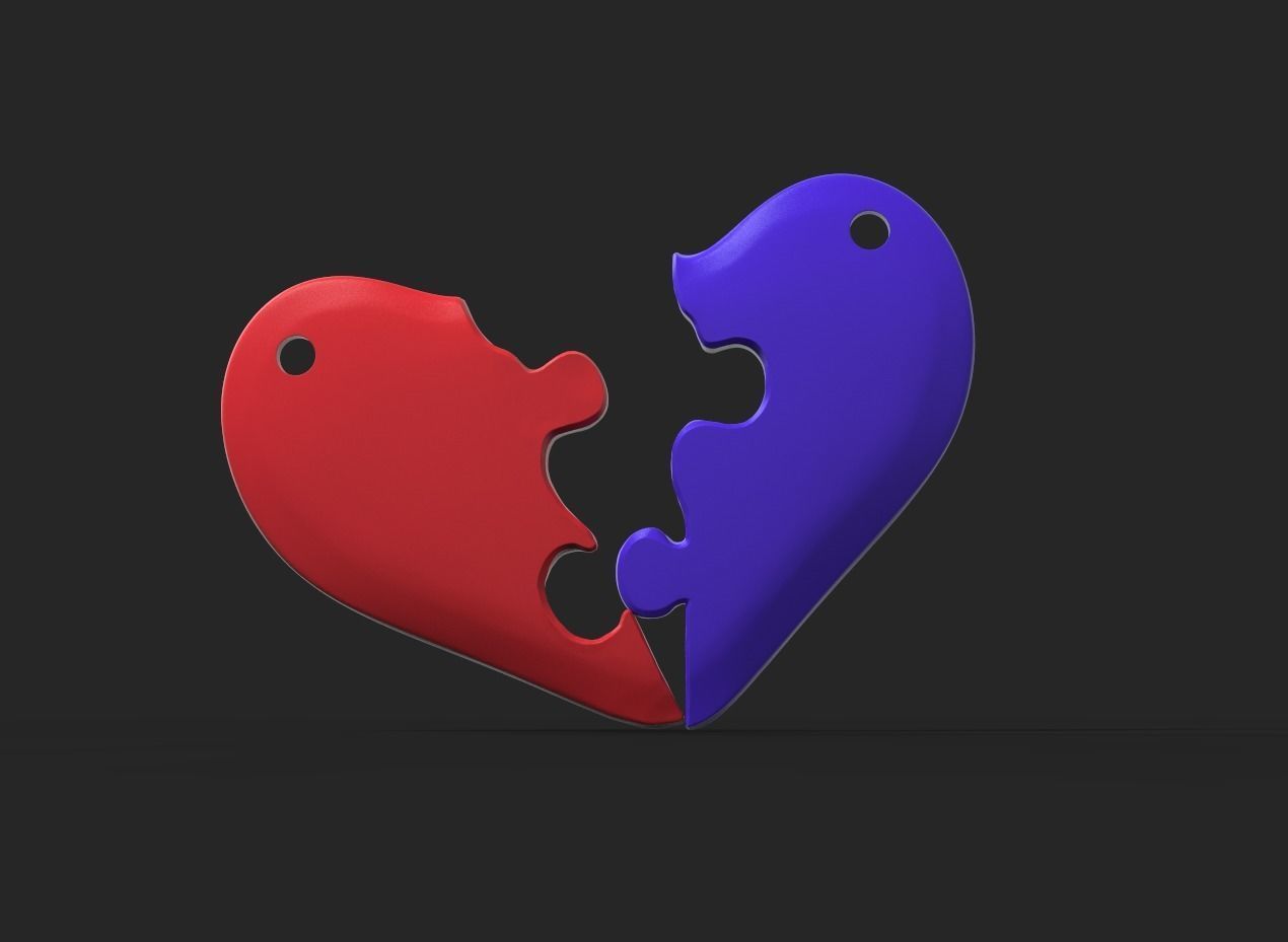 PUZZLE HEART NECKLACE 3D print model_2