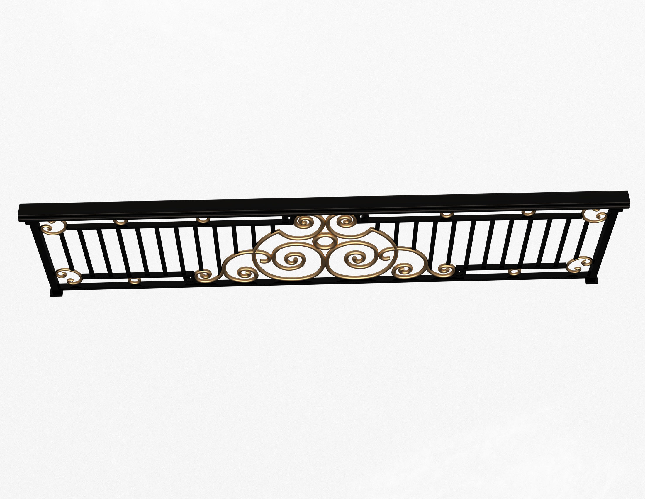 Forging Iron Forged Balcony Railing 06 Low-poly 3D model_4