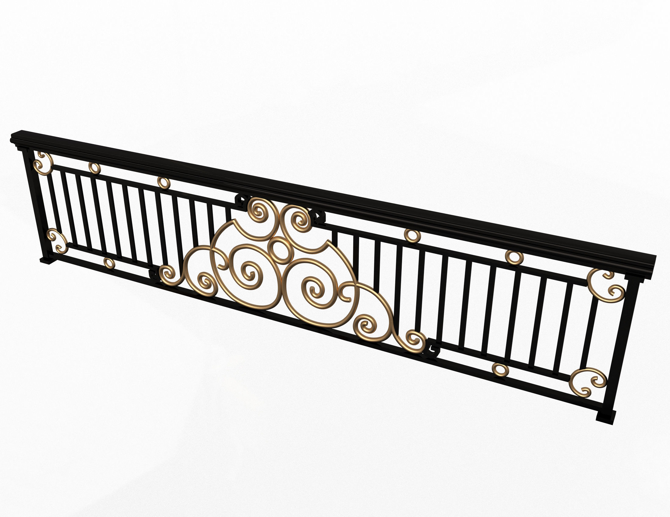 Forging Iron Forged Balcony Railing 06 Low-poly 3D model_1