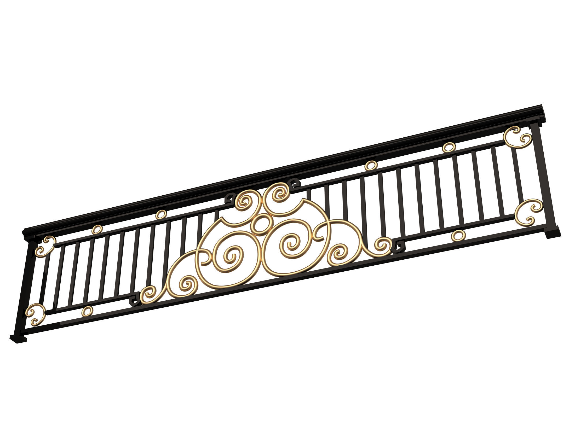Forging Iron Forged Balcony Railing 06 Low-poly 3D model_3