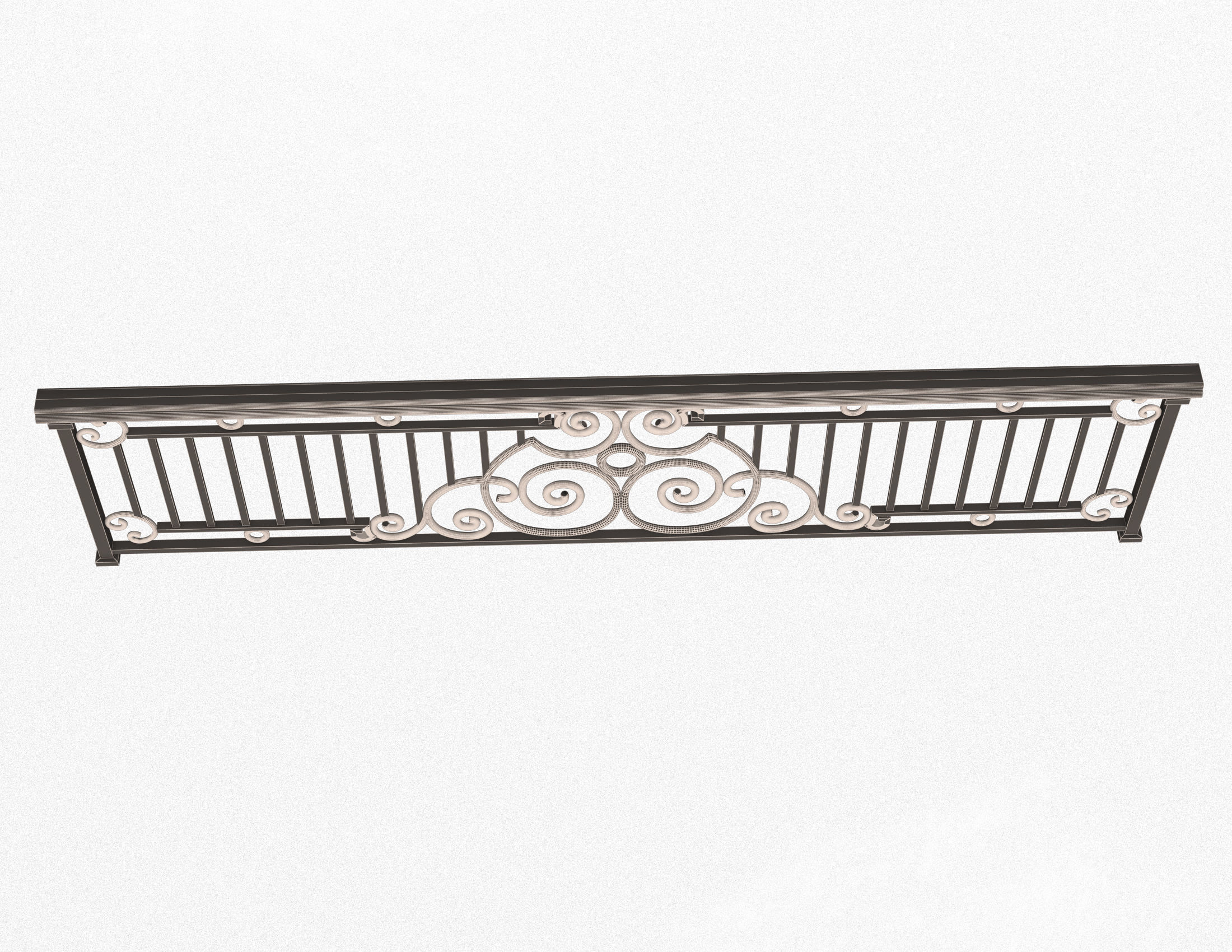 Forging Iron Forged Balcony Railing 06 Low-poly 3D model_9