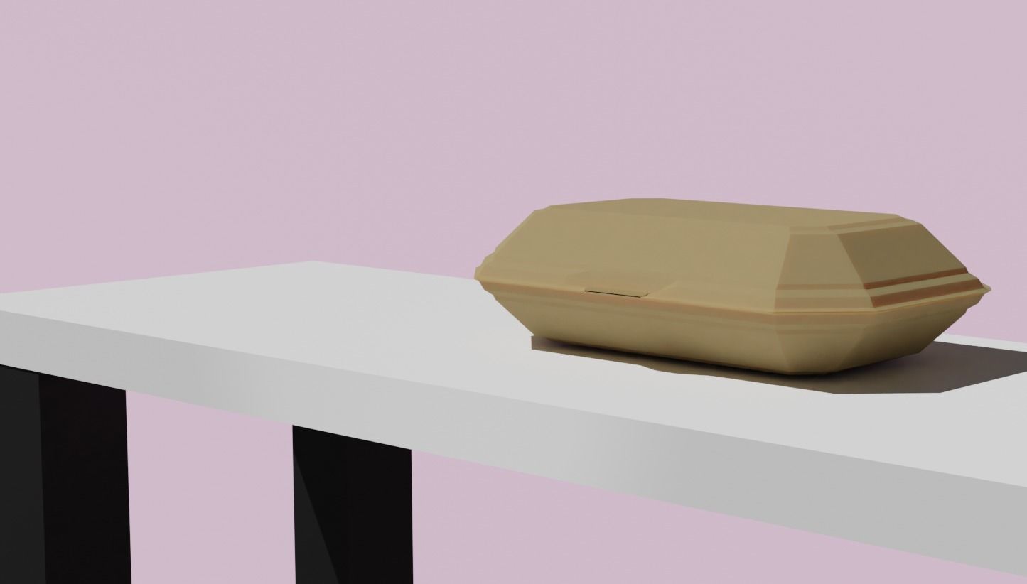 Closed Takeaway Chip Box Free low-poly 3D model_4