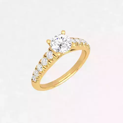 Solitaire Diamond Engagement Ring 3D Model Render Detail STL 3dm