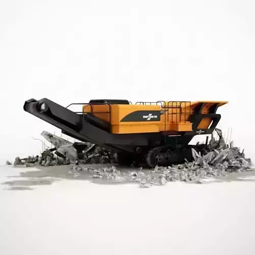 Truck  3 D Model With Conveyor Belt Shredder