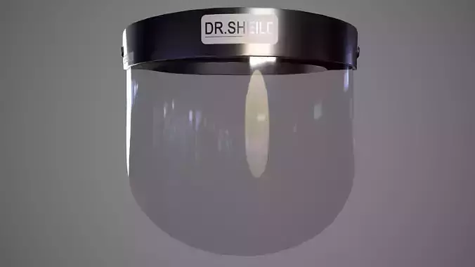 Face Shield Plastic Low-poly 3D model