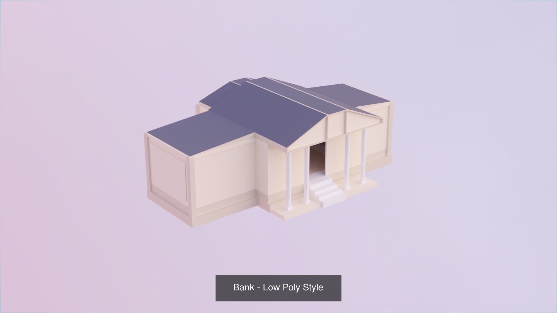 Low Poly Style Buildings Bundle 3D Model Collection_1